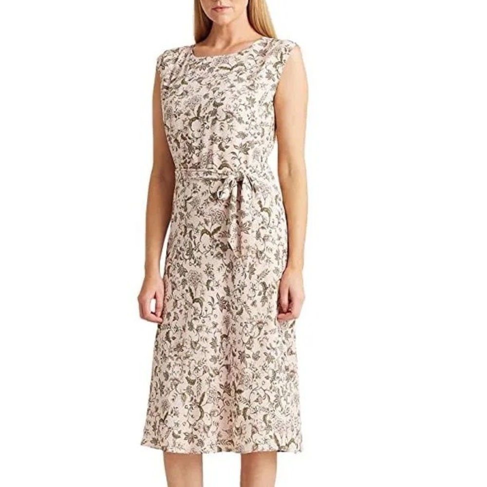 Lauren Ralph Lauren Georgette Dress Pink Floral Size 16W
